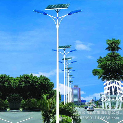 太陽(yáng)能雙頭路燈圖片,太陽(yáng)能路燈雙板雙燈安裝視頻